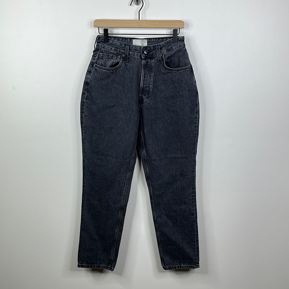 Everlane Faded Black Straight Leg Jeans High Waist “The Curvy 90's Cheeky”